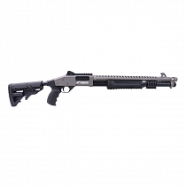 ESPINGARDA CBC PUMP MILITARY 3.0 TUNGSTEN CORONHA RETRÁTIL CALIBRE 12 CANO 19\
