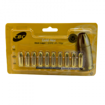 MUNIÇÃO CBC GOLD HEX 9MM LUGER EXPO +P+ 115GR